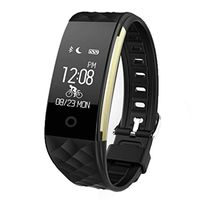 MeiLiio Fitness Tracker Smartwatch, Heart Rate Monitor Smart Bracelet Sleep Monitor Activity Tracker Watch Sports Pedometer Blood Pressure Waterproof Bluetooth Sports Wristband for iOS&Android,Black