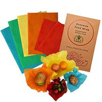 (6 Pack) Beeswax WRAP - (2 Small, 2 Medium, 2 Large) - Organic, Sustainable & Washable Plastic Free & Biodegradable