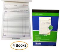 Sales Order Books Invoices | Receipts, 2-Part, Carbonless, White/Canary, 8.5 x 5.5 Inches, 50 Sets per Book, 4 Books