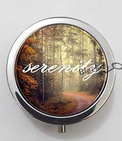 BlackKey Serenity Beautiful Inspirational Word 3-Compartment Decorative Pocket Gift Box Case Organizer for Pill, Color 1 -1662