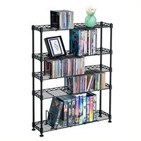 Pemberly Row 31" 5-Tier Adjustable Multimedia Storage Rack in Black