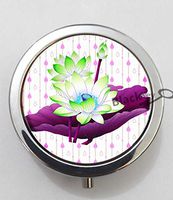 BlackKey Lotus Flower 3-Compartment Decorative Pocket Gift Box Case Organizer for Pill, Color 1 -1531