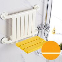 Shower seat,Folding seats Wall mount Back rest seat Changing shoes stool For adults Elderly Bathroom Corridor-Yellow+back
