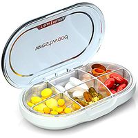 Moisture Proof Portable Daily Pill Box Am Pm, Travel Medicine Organizer Box for Purse or Pocket, Large Medication Pill Case 2 Times a Day for Vitamins, Cod Liver Oil and Supplements (Ivory White)