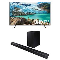 Samsung UN65RU7100FXZA Flat 65'' 4K UHD 7 Series Smart TV (2019) with HW-R550 Sound Bar
