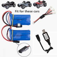 7.4V 1500mAh Li-Ion Battery Rechargeable Battery Pack 5500 Plug for MJX T640 F39 F49 T39 RC Aircraft Syma 822 RC Quadcopter Drone 2 Pack with USB Charging Cable