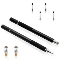 Touch Screen Stylus, 2 in 1 Disc Stylus Pens for All Capacitive Touch Screens iPad, iPhone, Samsung, Android, Kindle, Tablet, Laptops, with 6 Replacement Tips (2 Pcs)