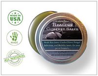 (2 Pack) Healing Comfrey Salve. Handmade in U.S.A. 100% Natural Organic Balm for Wounds, Sore Muscles, Post Surgery Healing, Joint Pain and Arthritis. SOOTHES.Heals.RESTORES
