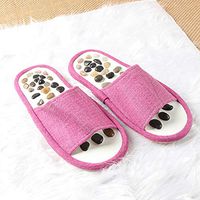 Jmung Foot Massage Slippers Pebbles Rain Flower Stones Shoes Reflexology Sandals Promote Blood Circulation and Improve Metabolism,Rosered(36~38)