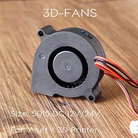 GIMAX A8 A6 5015 Air Blower 12V 24V Ultra-Quiet Oil Bearing About 7500 RPM Turbo Small Fan for 3D Printer - (Size: 12V)