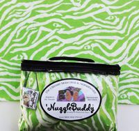 'NUGGLEBUDDY Microwavable Moist Heat & Aromatherapy Organic Rice Pack. Green & White Zebra Print Fabric with SPEARMINT EUCALYPTUS Aromatherapy. See Over 100 Additional 'NuggleBuddy Selections by Searching for NUGGLEBUDDY under "All Departments."