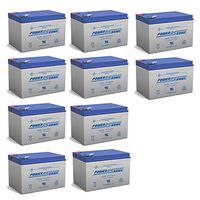 Power-Sonic 12V 12Ah F2 Wheelchair Scooter Battery Replaces EverOn EVA12-12f - 10 Pack