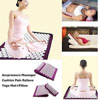 Diligent Shop Massager Cushion Massage Yoga Mat Acupressure Relieve Stress Back Body Pain Acupuncture Massage Yoga Mat with Pillow (Grey Without Bag)