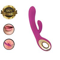 Hand Held Body Massage to Relieve Fatigue 10 Frequency Vibration Wireless Handheld Rechargeable Silicone Waterproof Rabbit Massage Stick, Stimulate G-Spot C-LíToris Magic Wand -Rose Red by Teanmy