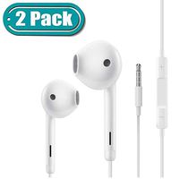Lighting to 3.5mm Earbuds/Headphones/Earphones with Wired Headste Noise Isolating Earphones Built-in Mic & Volume Control,Compatible for iPhone 6,6S Plus,5,5C,5,and More，（2 Pack）