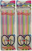 FunFlex (2pk) Color Changing Disposable Straws - Slim