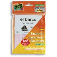 FlashSticks Booster Spanish Beginner Post-it Notes (200 Words)