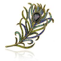 Peacock Feather Alloy Gift Scarf Clip Pins Brooch Pins Wedding Jewelry Daily Creation Aesthetic Beauty Girl Jewerly Cheap Design Womans Women Delicate
