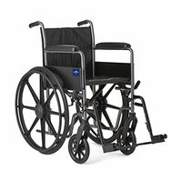 Medline K2 Wheelchair with Full-Length Arms and Swing-Away Footrests for Easy Transfers, 18” Seat