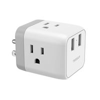 Muti Plug Outlet Extender with USB Charger, Travel Charing Cube Power Wall Outlet Expander for Cruise Essentials, Multiple Outlet Plug Splitter Wall Adapter