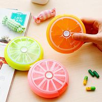 1pc Cute Mini Portable Weekly Pill Box Rotating Pill Case Medicine Box Pill Dispenser Vitamin Holder Candy Storage Cases
