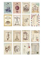 Set of 15 Decorative Envelope Self-Adhesive Paper Seals Atelier, 16 per Pack