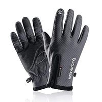 Yjdr Plus Velvet Padded Waterproof Outdoor Travel Gloves Winter Gloves Touch Screen Gloves Cycling Bike Sports Compression Gloves for Winter Early Spring Or Fall (Color : Gray, Size : XL)