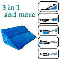 AOSSA Wedge Pillow Under Knee Leg For Sleeping Bed Posture Positioning Snoring Acid Reflux Memory Body Foam Knee Backrest Anti Snore Bed Bolster Pillows (Blue)