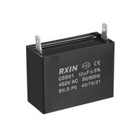 uxcell CBB61 Run Capacitor 450V AC 12uF Single Insert Metallized Polypropylene Film Capacitors for Ceiling Fan