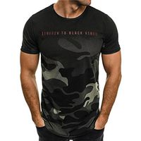 iMakCC HOT Sale Men Slim T-Shirt Camouflage Muscle Top Short Sleeve Casual Sweatshirt (XL, Green)