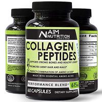 GMO Proteins Collagen Peptides Capsules - Perfect Combo of Amino & Collagen–Promotes Bones and Joints- Gluten Free Dietary Supplement–(60 Capsules)