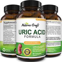 Natures Craft Uric Acid Formula - Uric Acid Detox Cleanse Decrease Acidity - Pure Green Coffee Bean - Chanca Piedra - Vitamin B-6 - Gallbladder Kidney Health Support Supplement 90 Veggie Capsules