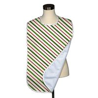 Christmas Collection Collection Adult Bib - Covered with Care Assorted Prints Available! (Christmas Green & Red Diagonal Stripe)