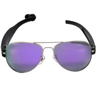 EASTGARDEN Aviator Bluetooth Sunglasses Sun Glasses Handsfree Headset Headphones Men and Women Polarizer Driver Sunglass (Purple)