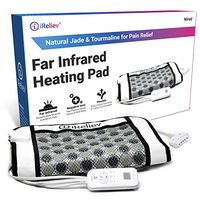 Far Infrared Heating Pad with Natural Jade for Pain Relief by iReliev for Back Pain, Arthritis, Cramp Relief Fast Heat Therapy Smart Controller Auto-Shutoff 24”x16” HC-2416 FSA HSA Approved Travel Bag