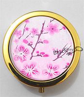 BlackKey Pink Cherry Blossoms 3-Compartment Decorative Pocket Gift Box Case Organizer for Pill, Color 2 -1879