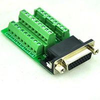 Electronics-Salon Slim Right Angle D'SUB DB26HD Female Header Breakout Board Module, Terminal Block DSUB Connector.