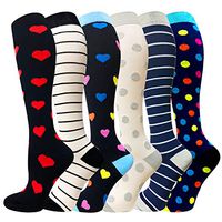 Compression Socks For Men & Women - 3/6 Pairs - Best for Running,Medical,Sports,Flight Travel, Pregnancy - 20-30mmHg (Multicoloured 10, Small/Medium)