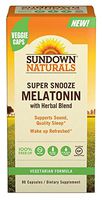 Sundown Naturals Super Snooze Melatonin, 90 Capsules Each (Pack of 2)