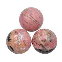 AD Beads Natural Gemstone Harmony Round Ball Crystal Healing Sphere Massage Rock 20~50mm (17 Rhodonite, 35mm)