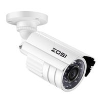 ZOSI 720P HD 1280TVL Hybrid 4-in-1 TVI CVI AHD 960H CVBS CCTV Security Camera 24PCS IR-LEDs 65ft Day Night Vision Weatherproof Aluminum Metal Housing Bullet Surveillance Camera White