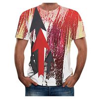 Litetao S Red 556833 (Mens Casual Slim Fit Basic Fashion T-Shirt Short Sleeve Summer Casual Stitching Stripe Basic Shirts)