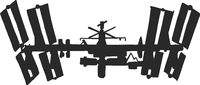 hBARSCI International Space Station Vinyl Decal - 5 Inches - for Cars, Trucks, Windows, Laptops, Tablets, Outdoor-Grade 2.5mil Thick Vinyl - Matte Black