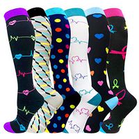 1/3/6/7 Pairs Compression Socks for Women&Men (20-30mmHg)- Best for Running,Travel,Cycling,Pregnant,Nurse, Edema