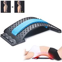 Lumbar Traction Device, Herniation Striking Traction Magical Lumbar Support Supports Treatment, Orthopedic Back Stretching Device, Acupuncture Massage Kyphosis Correction Pad, Back(Blue)