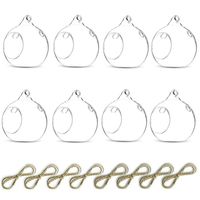 Nuptio 8 Pcs 3.15"/ 8cm Hanging Glass Tealight Holder Globe Plant Terrariums Glass Orbs Air Plants Tea Light Candle Holders Home Decor Indoor Outdoor Garden (with 2 Holes, 6 Pcs + 2 Pcs)