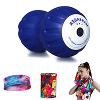 PUTAOY, Electric Peanut Vibration Massage Ball Yoga, Quickly Relieve Muscle Soreness After Exercise, Help to Relax, Including High-Grade Towels, Wristbands, Hair Bands, Black, Blue