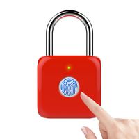 eLinkSmart Fingerprint Padlock Smart Touch Lock Metal Anti-Theft Intelligent Keyless for Gym Locker, School Locker Lock, Backpack, Suitcase, Travel Luggage (Red)