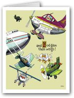 Flying The Friendly Skies Airplane Note Card - 10 Boxed Cards & Envelopes