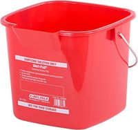 Carlisle 1182805 Square Steri Pail, 3 Quart, 5.75" Height, 6.75" Width, 6.75" Length, Polyethylene (HDPE), Red (Pack of 12)